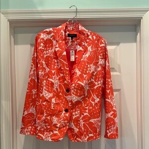 NWT Talbots Jacket Orange / white size 12